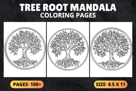 100 Tree Root Mandala Coloring Pages: A Creative Escape for All Ages