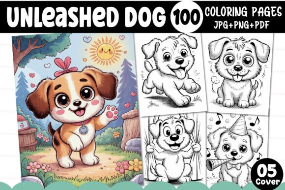 100 Unleashed Dog Coloring Pages: A Creative Escape for All Ages