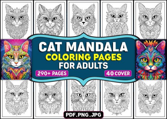 290 Cat Mandala Coloring Pages: A Creative and Profitable Resource for Kindle Direct Publishing