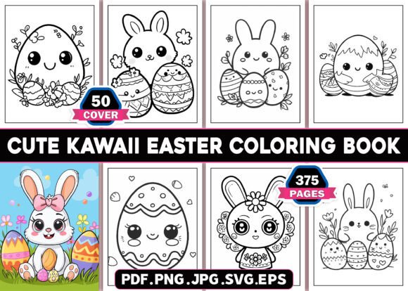 Adults Cute Kawaii Easter Coloring Pages: A Creative Resource for High-Content Book Creators