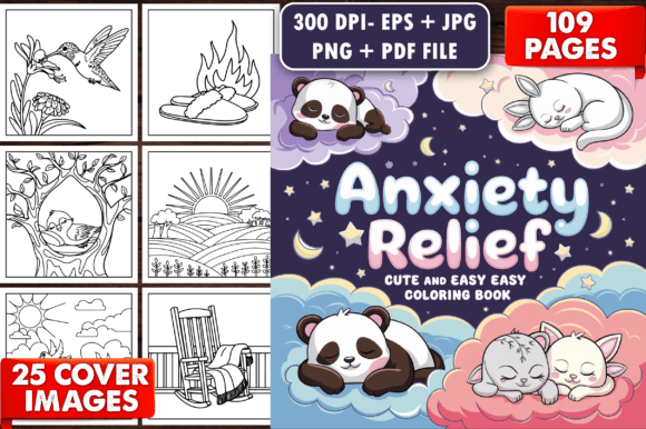 Anxiety Relief Coloring Page Cute Easy