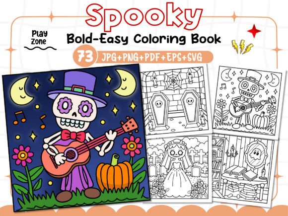 Bold and Easy Spooky Coloring Book - KDP