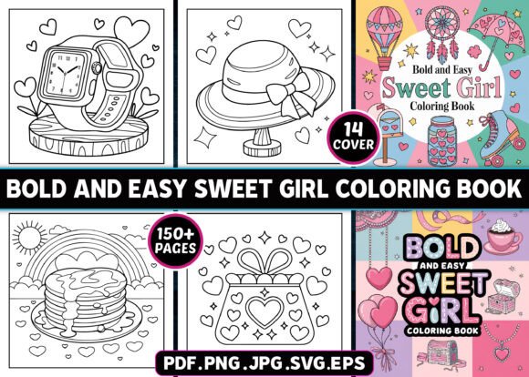Bold and Easy Sweet Girl Coloring Pages