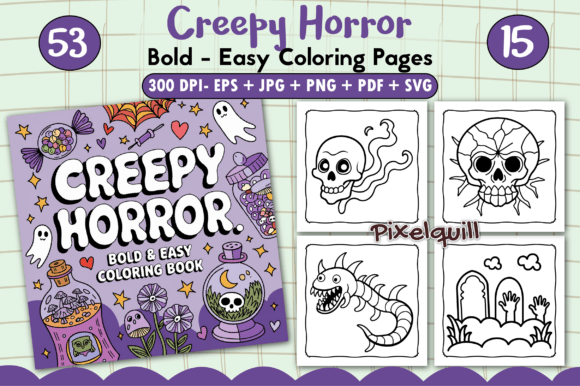 Creepy Horror Bold Easy Coloring Page: A Unique Blend of Art and Spooky Creativity