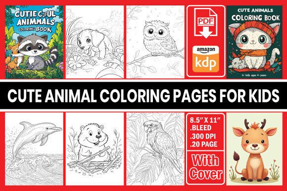 Cute Animal Coloring Pages for Kids V-2: A Creative Journey for Young Artists