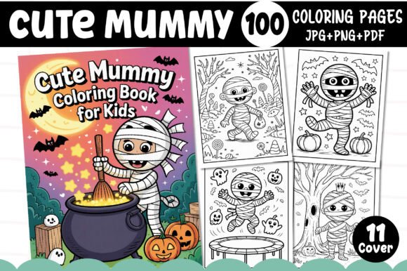 Cute Mummy Coloring Pages for Kids