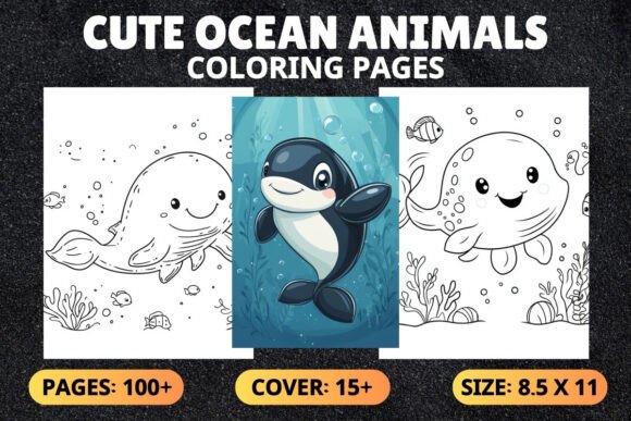 Cute Ocean Animals Coloring Book for Kid: A Creative Escape for All Ages