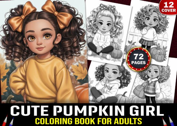 Cute Pumpkin Girl Coloring Pages Adults: A Creative Escape for Every Occasion