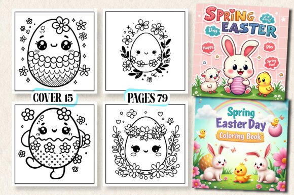 Easy Spring Easter Day Coloring Pages