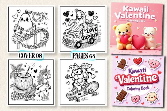 Kawaii Valentine Coloring Pages