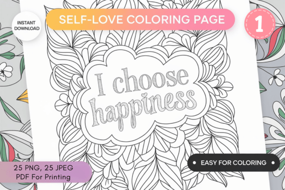 Self Love Affirmation Coloring Page V1: A Creative Tool for Mindfulness and Expression