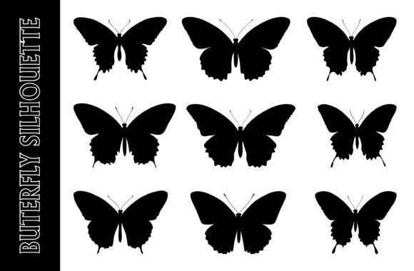 Silhouettes of Swallowtail Butterflies