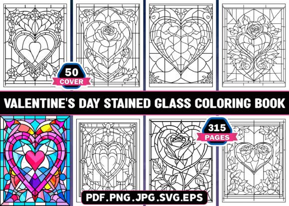 Valentine's Day Stained Glass Coloring