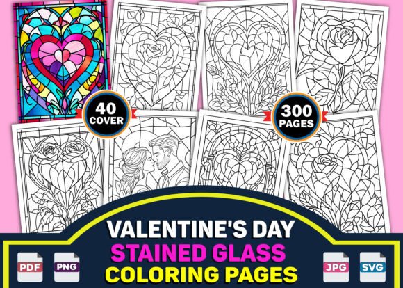 Valentine Stained Glass Coloring Pages: A Creative Escape for Adults