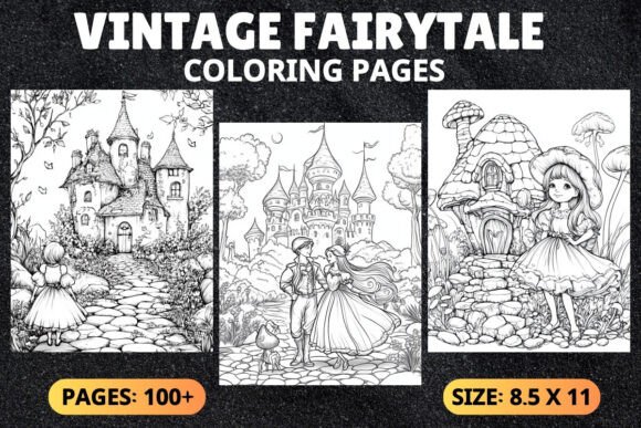 Vintage Fairytale Coloring Pages: A Creative Asset for Content Creators and Publishers
